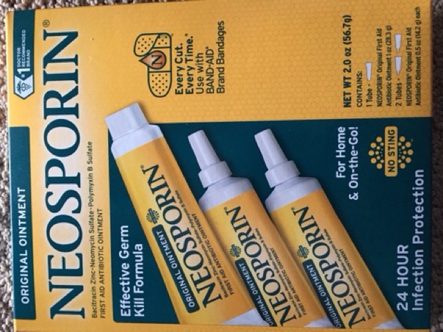 Thuốc mỡ Neosporin 100%usa Bao gồm 3 tuyp :1 tuýp 28,3g+ 2 tuýp 14,2g
