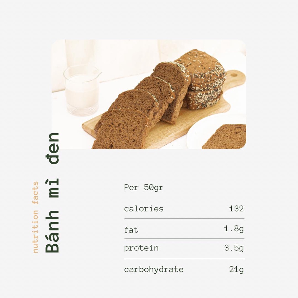 Bánh mì đen nguyên cám eatclean giảm cân The Happy Kitchen