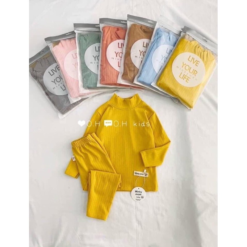 HÀNG LOẠI 1Bộ len tăm trơn cổ 3p cho bé