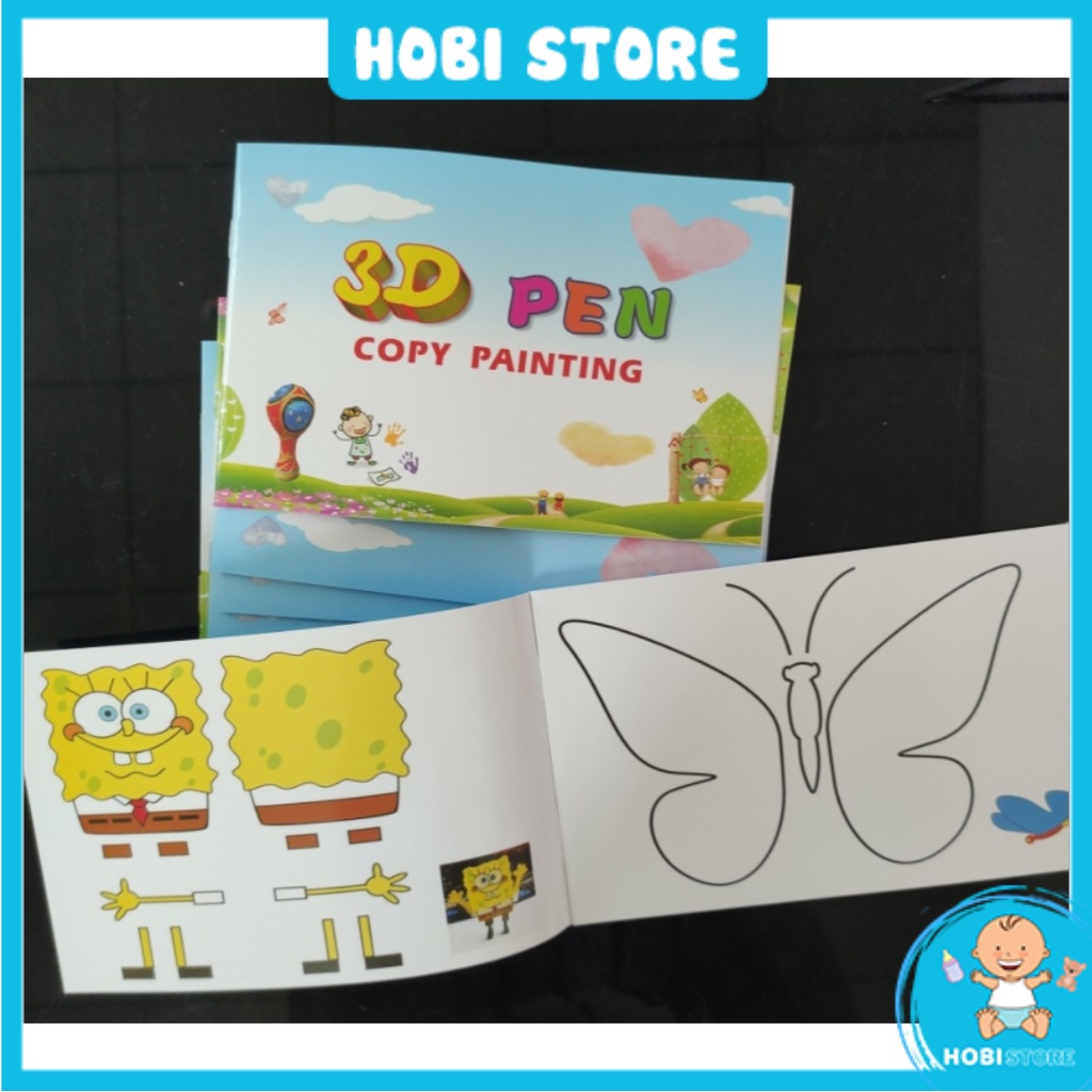 [Bán kèm bút 3D] Bộ sưu tập mẫu vẽ và hướng dẫn tập vẽ dùng cho bút 3D - Hobi Store