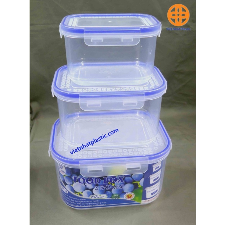 SÉT 3 HỘP NHỰA ĐỰNG THỰC PHẨM VIỆT NHẬT