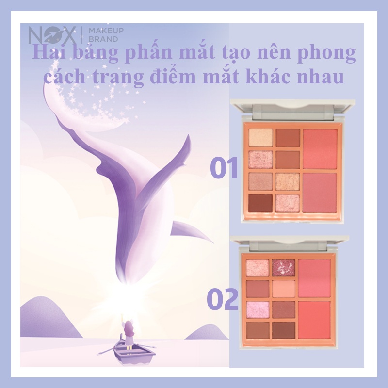 Bảng phấn mắt tích hợp phần má hồng NOX thiết kế 2 trong 1 lâu trôi 10 màu 13.8g | BigBuy360 - bigbuy360.vn