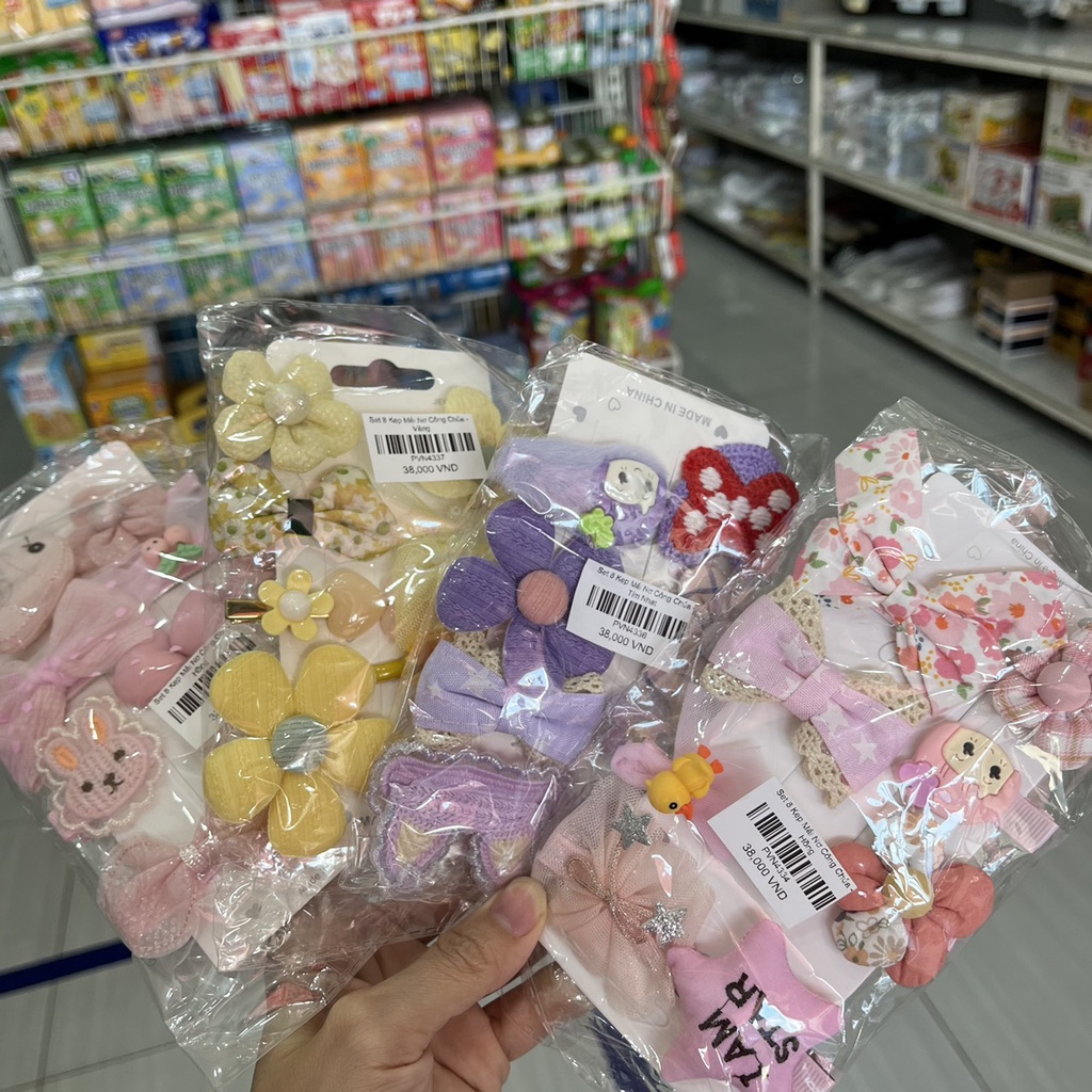 Set 8 Kẹp Mái Công Chúa Cho Bé