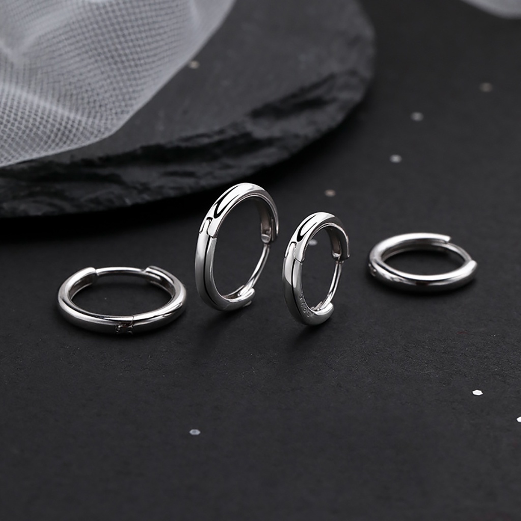 [PHỤ KIỆN UNISEX]Khuyên tai tròn titan UNICI mạ Bạc - khuyên tai nam G-Dragon- bông tai cực chất trẻ trung, thời thượng