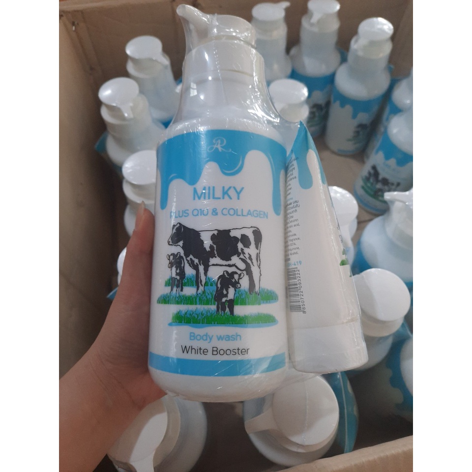 Bộ Sữa tắm + Sữa rửa mặt Gluta Milky 800ml Thái Lan