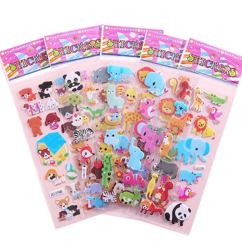 Nhãn Dán Xốp Họa Tiết Hoạt Hình 3D Trang Trí