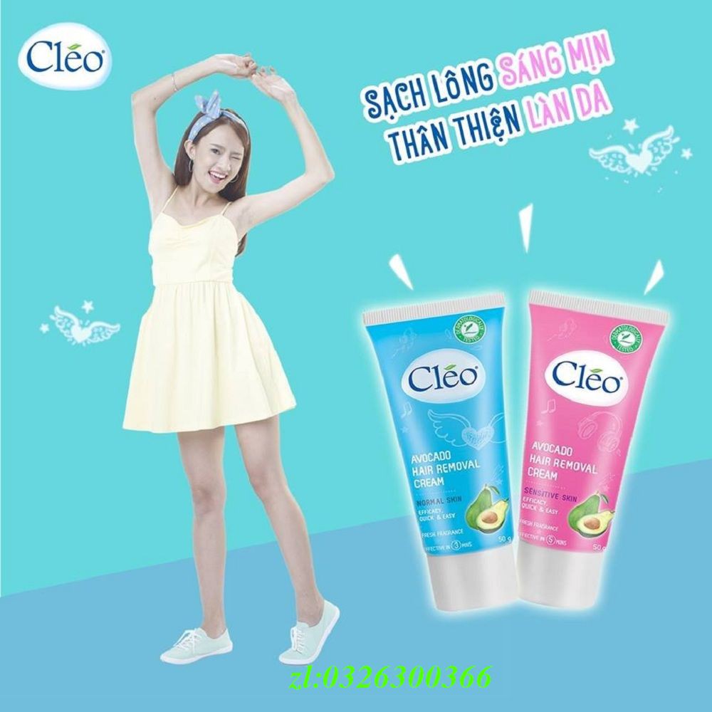 Kem Tẩy Lông 50g Cleo Có 2 Lựa chọn Da Nhạy Cảm Và Da Thường Avocado Hair Removal Cream Sensitive Skin