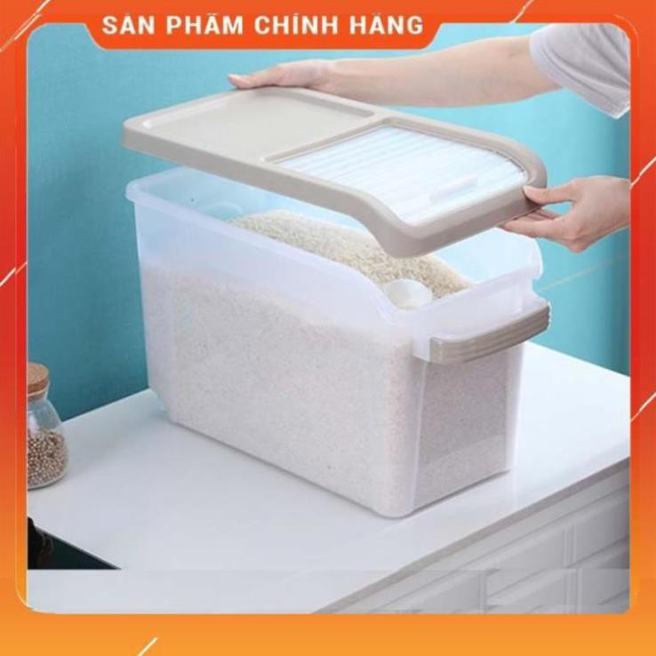 CHÍNH HÃNG - Thùng nhựa đựng gạo thông minh 10kg đa năng đựng ngũ cốc có