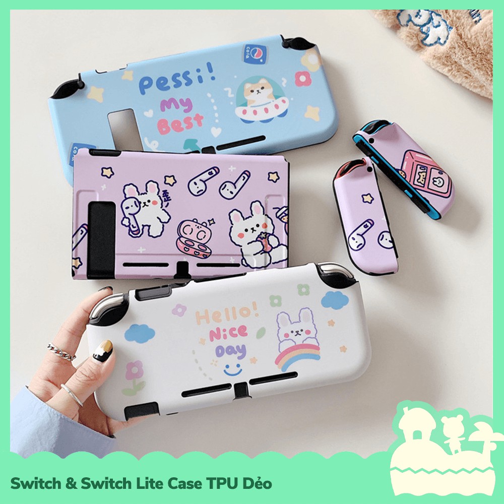 [Sẵn VN] Phụ Kiện Case Ốp Lưng Nintendo Switch / Switch Lite TPU Dẻo Nhân Vật Hoạt Hình Gấu Thỏ & Shiba Đáng Yêu