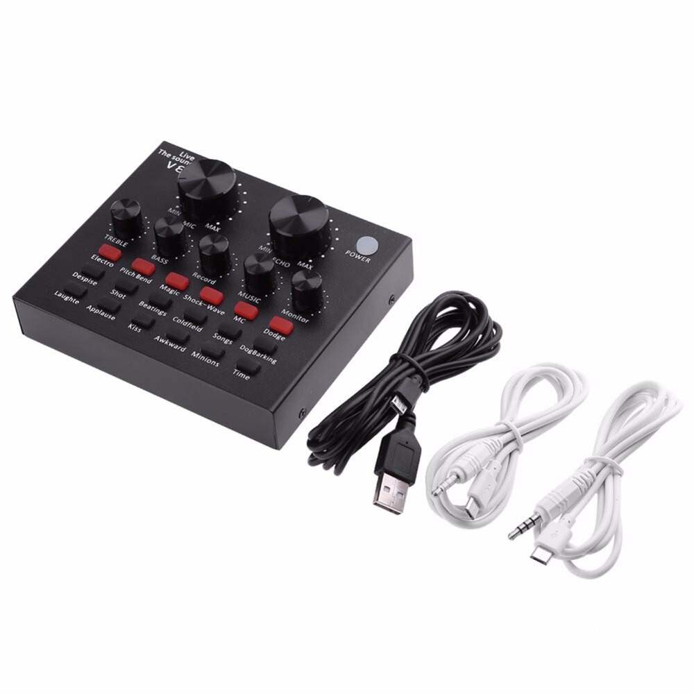 Sound Card Thu Âm V8 - Pin 10H, Thu Âm, Karaoke, Live Stream Mọi Lúc Mọi Nơi Bảo Hành 6 Tháng