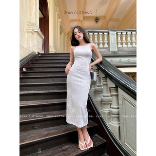 ZUKY Đầm 𝑆𝑎𝑙𝑖𝑠𝑒 𝐷𝑟𝑒𝑠𝑠 thun dệp ôm body siêu tôn dáng phần hở lưng tinh tế kết dây xích sang sịn