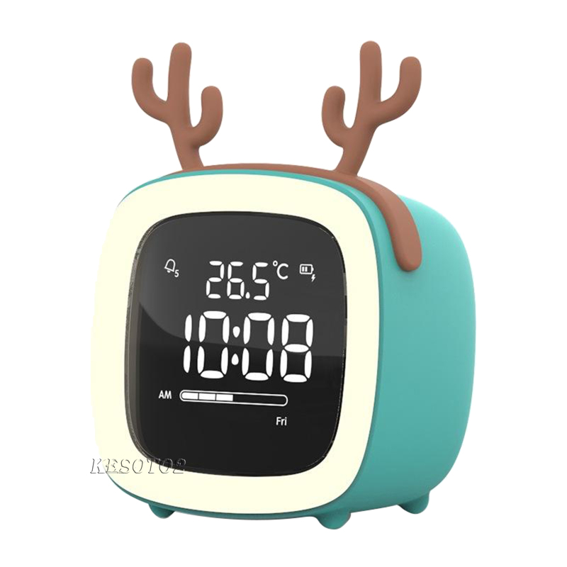 [KESOTO2]Digital Alarm Clock Nightstand Snap Timer Bedside Clock 12/24H Blue