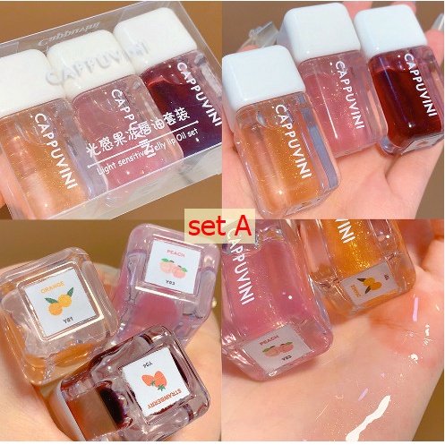 Set 3 son bóng dưỡng môi cappuvini (.)