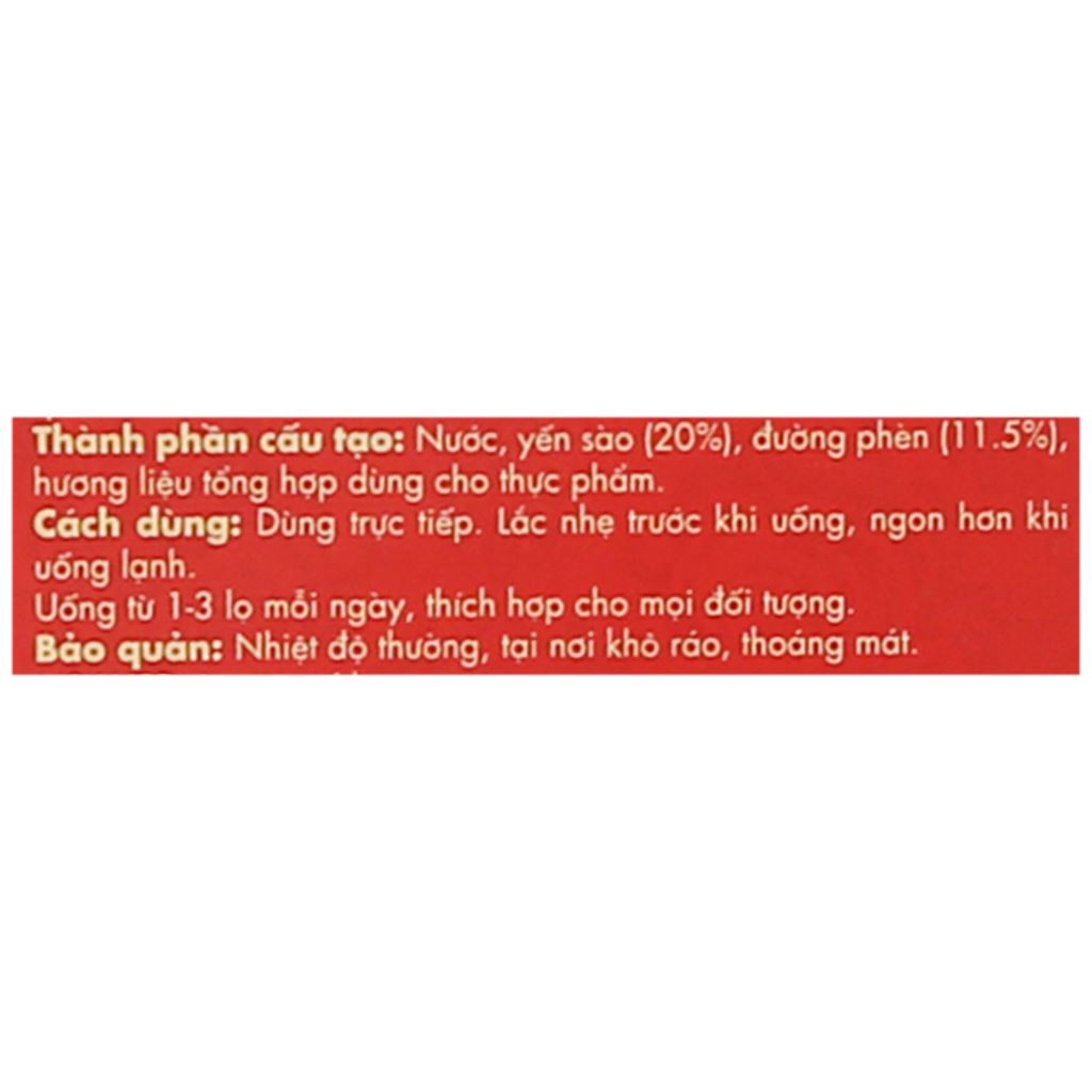 Thùng 72 lọ yến sào win'sNest (20%) tổ yến chưng sẵn đường phèn lọ 70ml