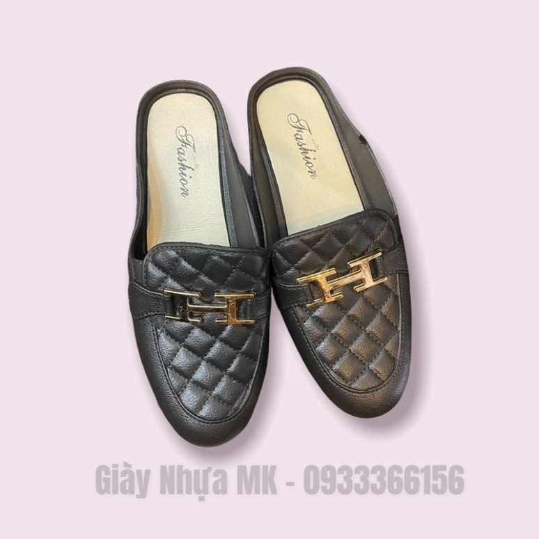 Dép sục bít mũi nữ đế cao 3cm khoá chữ H siêu êm siêu bền - DL154