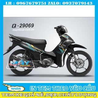 Tem rời sirius fi dán xe đen