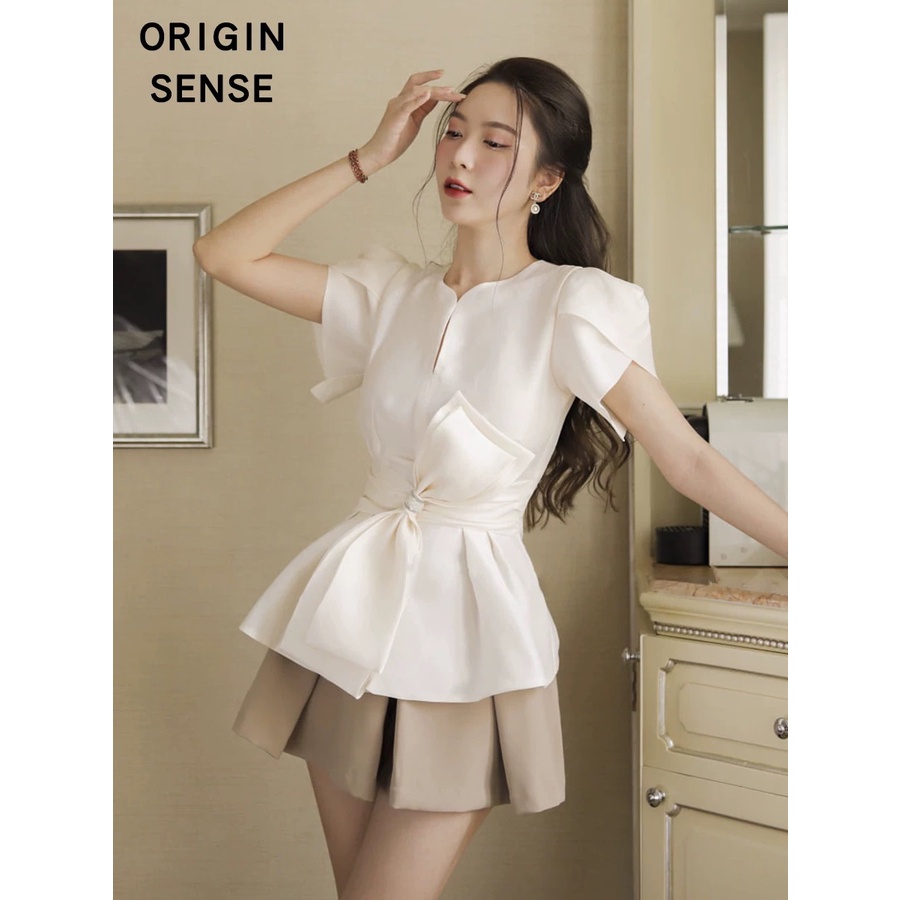 Set áo thắt nơ kèm chân váy xếp ly HB thiết kế thanh lịch đủ size S087