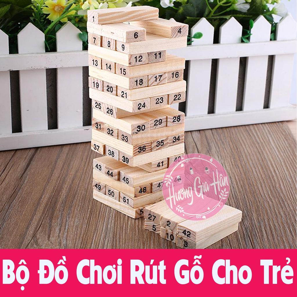 Bộ Chơi Rút Gỗ Kèm Xúc Xắc Cho Bé (Cỡ Nhỏ 8 x 8 x 23cm )