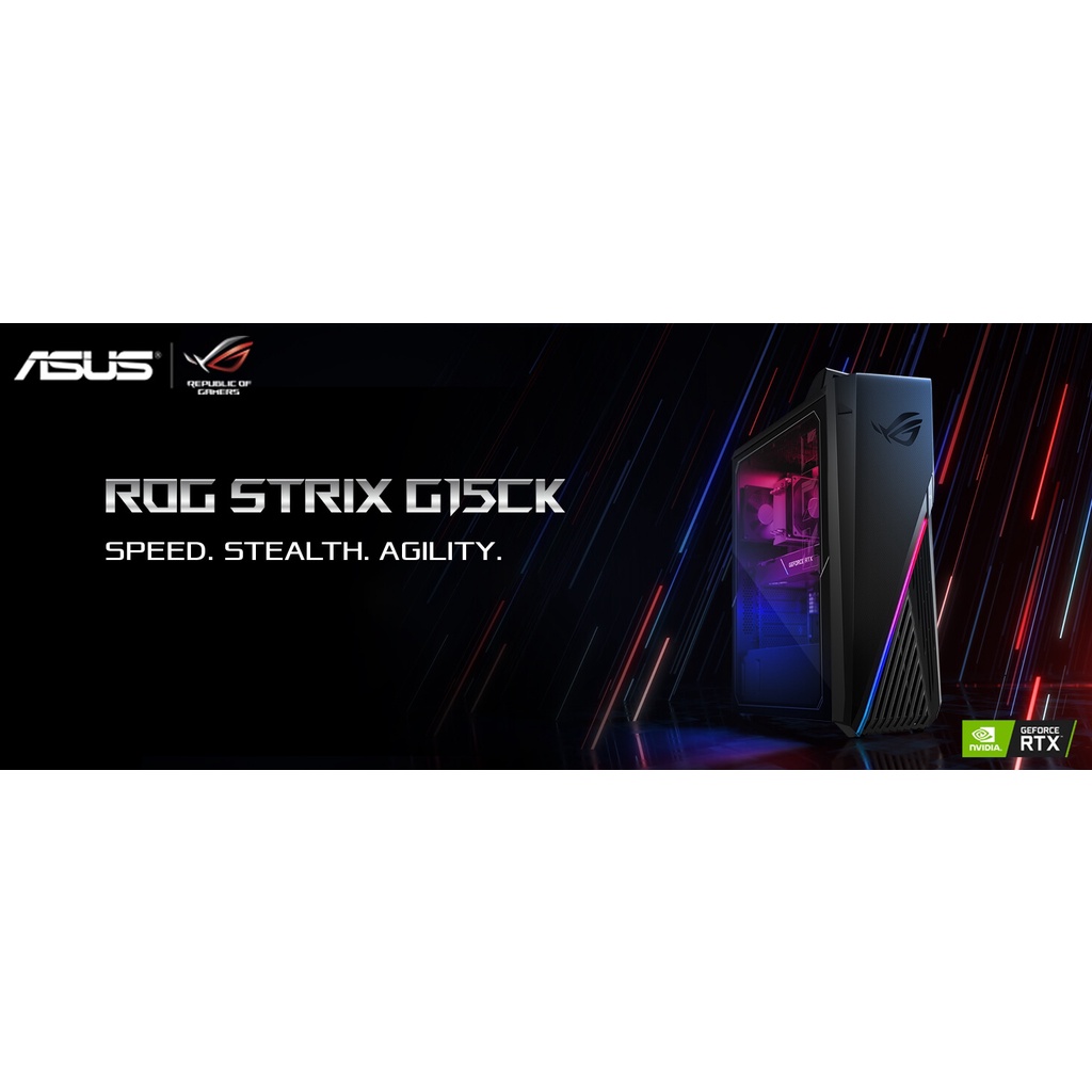 Thùng Máy PC Asus ROG Strix G15CK Win 10 Core I7-10700KF, Ram 16GB, SSD 512GB Nvidia GeForce RTX 2060 SUPER