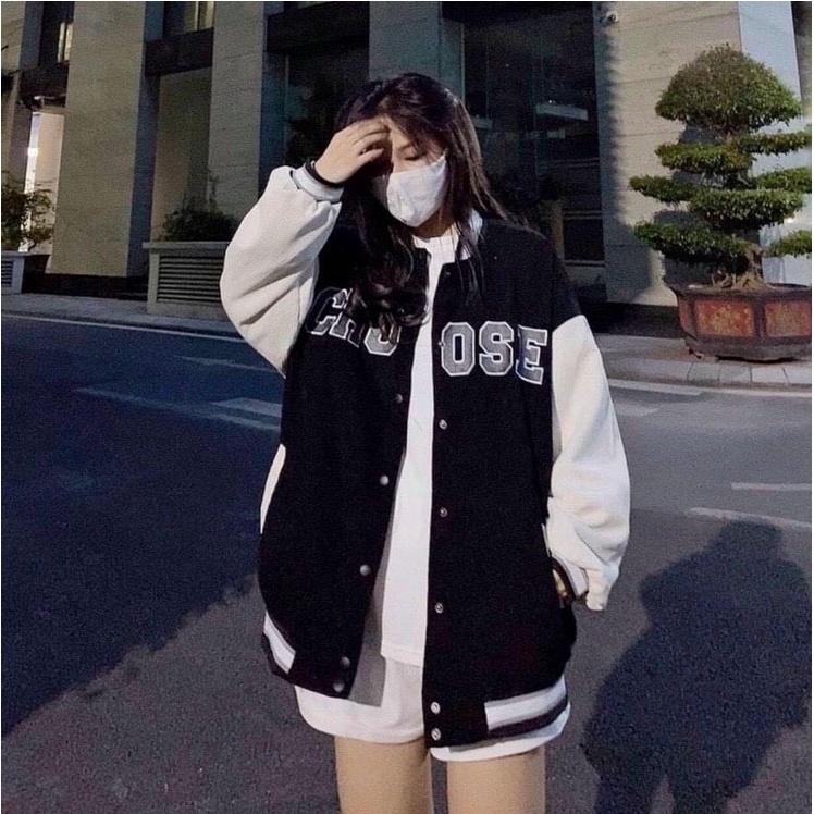 Áo Khoác Bomber Thêu Choose Chất Nhung Tăm Cao Cấp Ulzzang Unisex Dáng Rộng Nam Nữ