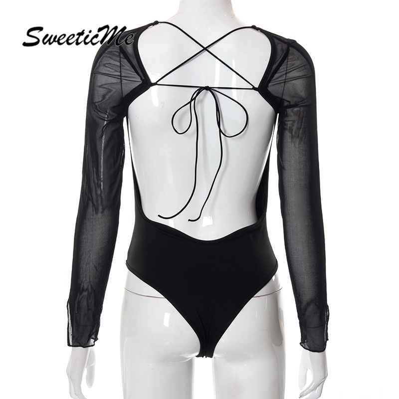 Áo liền quần SweeticMe 2022 Thiết Kế Lưới Đan Dây Thời Trang Cho Nữ | BigBuy360 - bigbuy360.vn