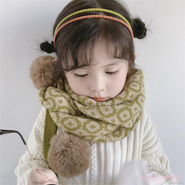 Khăn choàng cổ dệt kim thiết kế đơn giản phong cách Hàn Quốc dành cho bé