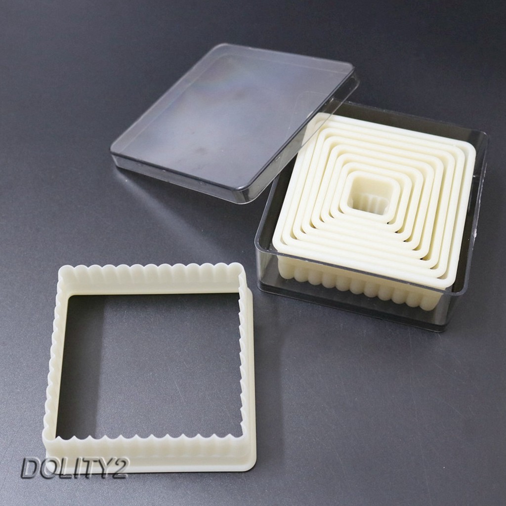 Bộ 2 Khuôn Cắt Bánh Quy Hình Vuông Bằng Nylon Kèm Hộp Đựng 1