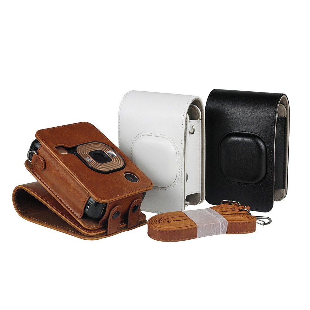 Túi da PU kiểu retro đựng máy ảnh chụp lấy liền Fujifilm Instax Mini Liplay Hybrid