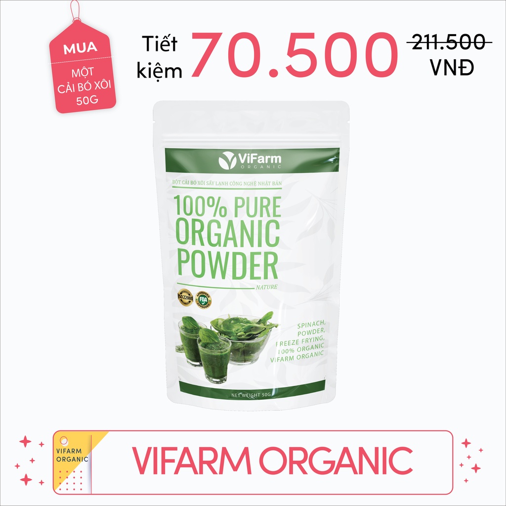 Bột Cải Bó Xôi Nguyên Chất 100% ViFarm 50Gram | BigBuy360 - bigbuy360.vn