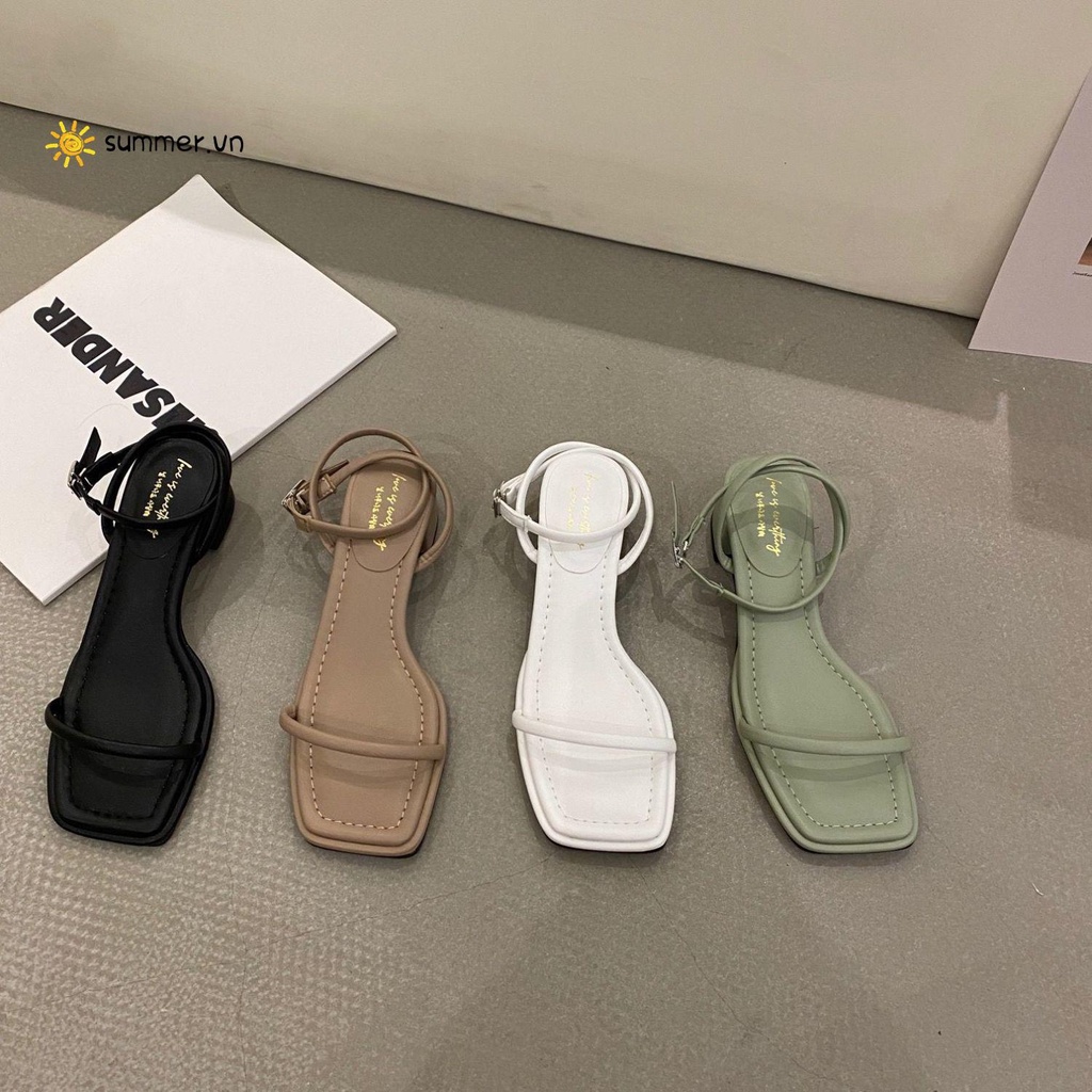 Giày Sandal Gót Dày Vừa Phong Cách Pháp Thời Trang Mùa Hè Hàng Mới 2022