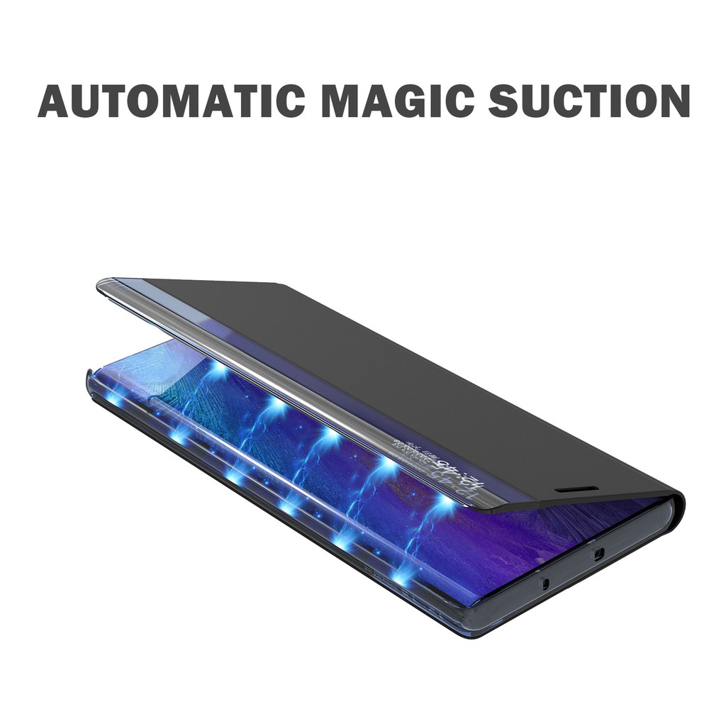 Bao da điện thoại nắp lật PU từ tính có cửa sổ thông minh cho Samsung Galaxy A20 A30 A50 A10 A40 A70 M10