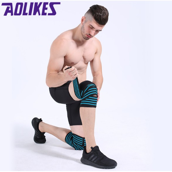 Quấn gối Aolikes ( 1 cặp ) / Quấn đầu gối / Bảo vệ đầu gối / Băng gối tập Gym -A 7167