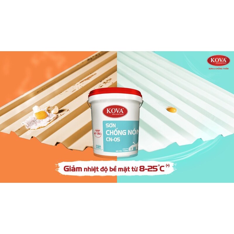 SƠN CHỐNG NÓNG KOVA GIẢM NHIỆT ĐỘ DÙNG CHO MỌI BỀ MẶT