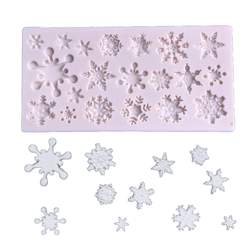 Khuôn Silicone Tạo Hình Làm Bánh Kẹo Hình Bông Tuyết Diy
