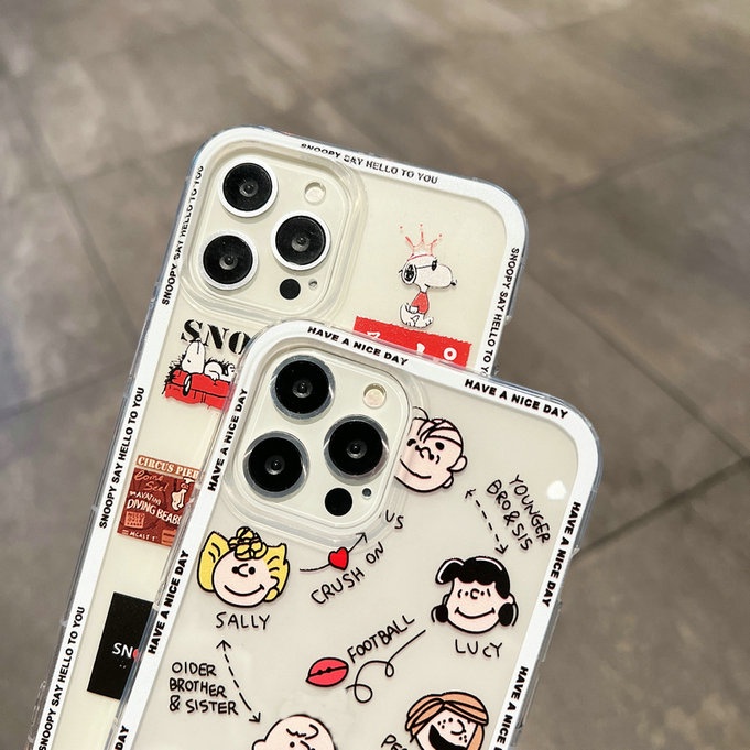 Casing Samsung Galaxy S20 S20 S21 S21+ FE 5G S10 Note 10 Lite Plus 20 Ultra M51 M52 4G 5 Clear Cartoon Snoopy Charlie Tpu Airbag Shockproof Soft Phone Case Full Back Cover 1HLE 33