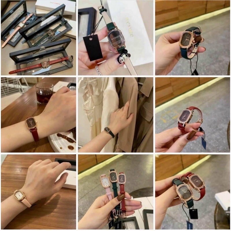 [CHÍNH HÃNG]  Đồng hồ Nữ cao cấp WE Sure case 26 dây da kèm hộp phù hợp tay nhỏ