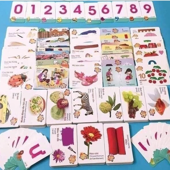 Bộ thẻ học thông minh 16 chủ đề song ngữ cho bé - đồ chơi thông minh