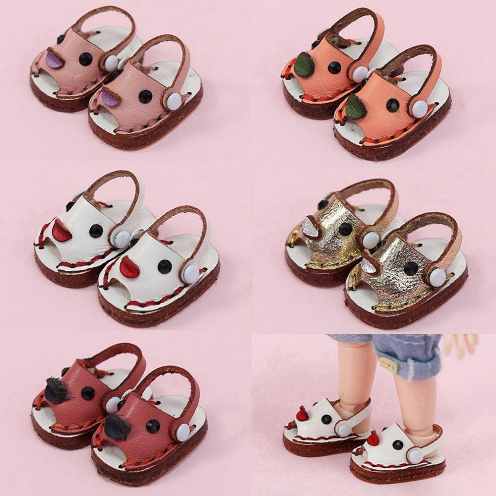 Giày Búp Bê Da Bò Màu Sắc Cầu Vồng Dễ Thương Xinh Xắn 1 / 12BJD