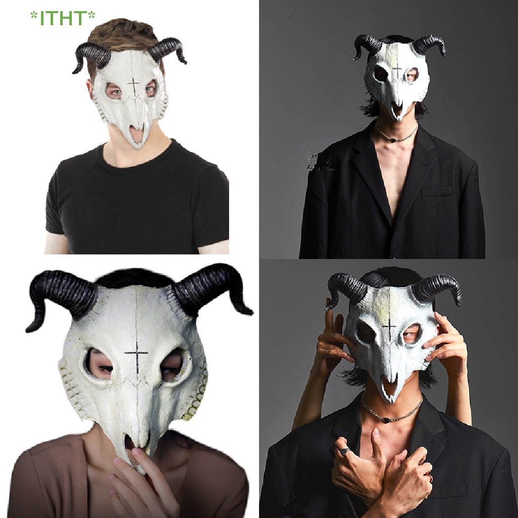Mặt Nạ Hóa Trang Halloween Hình Đầu Lâu / Dê Độc Đáo Mới