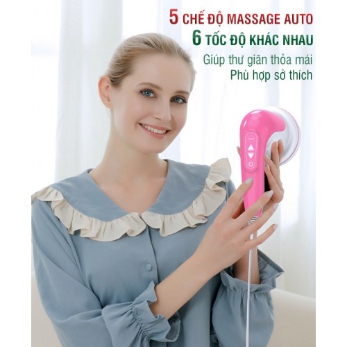 [GIÁ TỐT] Máy massage cầm tay 4 đầu Puli PL-604AC4 - 5 chế độ mát xa