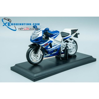 Xe Mô Hình Suzuki Gsx-R750 1:18 Maisto (Trắng Xanh)