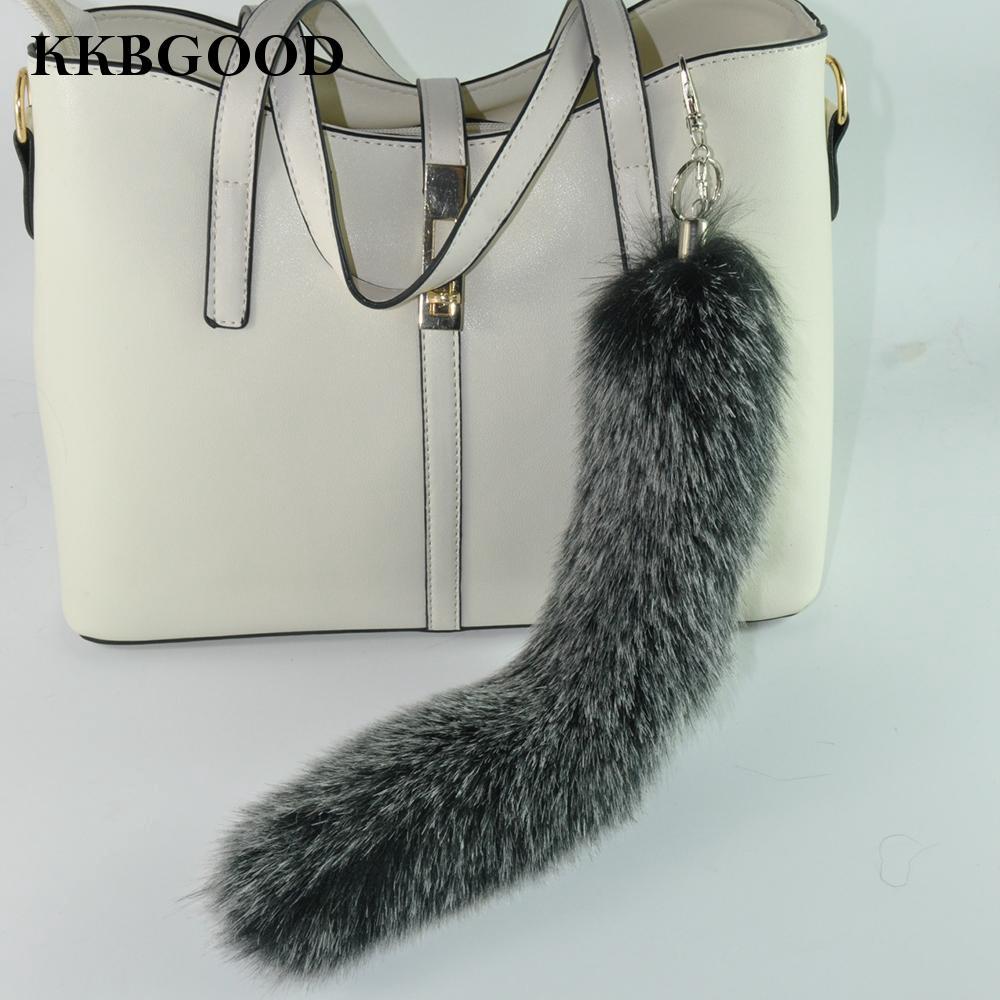 Móc khóa đuôi cáo giả lông thú kiểu dáng thời trang phong cách