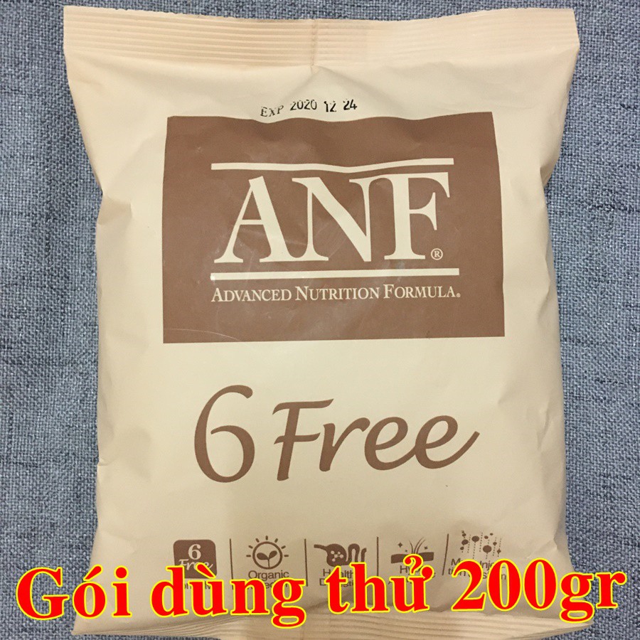 Hạt ANF cho chó lớn hơn 6 tháng tuổi 6Free Organic túi 1kg, Vị Vịt, Vị Thịt Cừu, Vị Cá Hồi