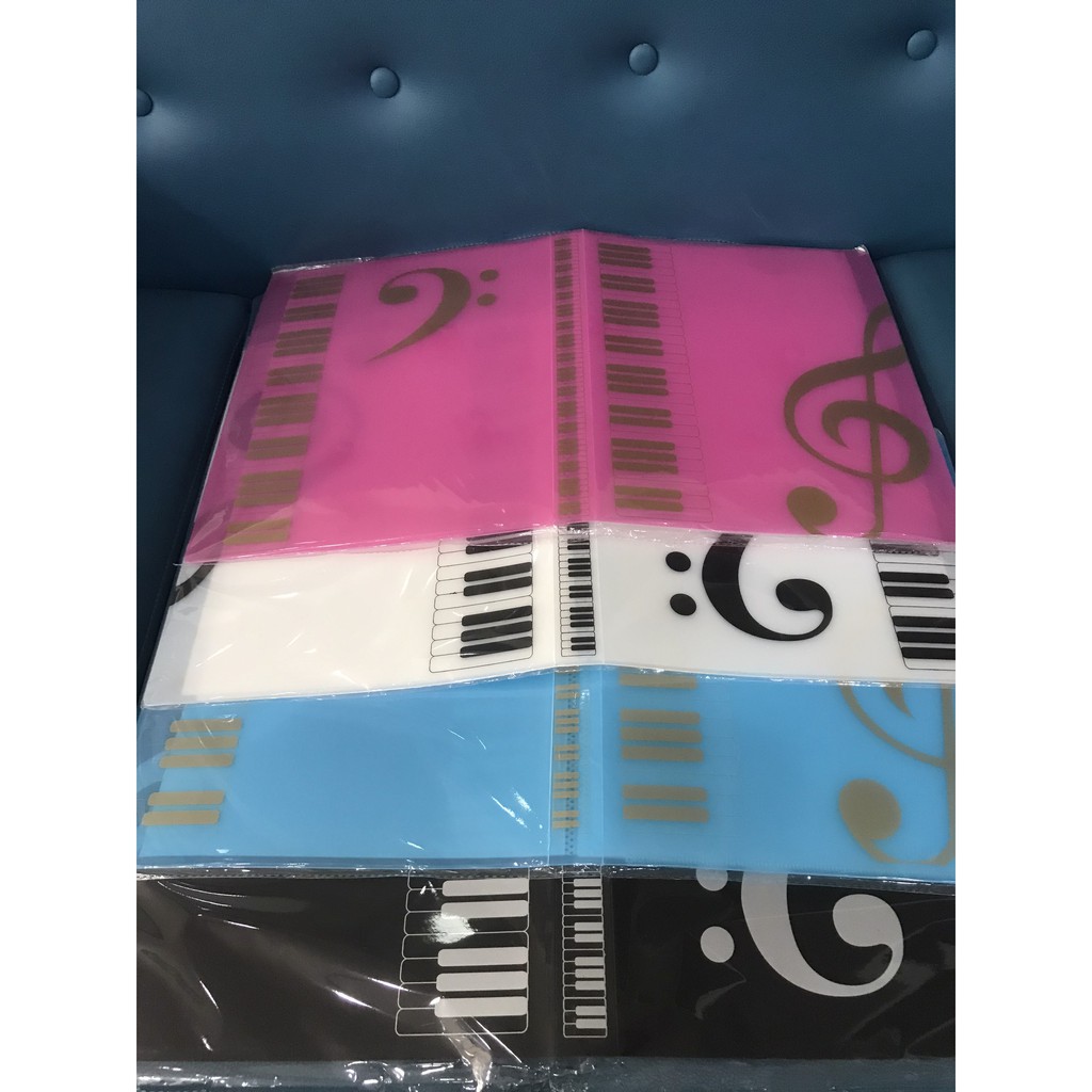 🚫XẢ KHO SẬP SÀN📣BÌA LÁ ĐỰNG SHEET NHẠC KHỔ A4 có 40 lá - HỌA TIẾT NỐT NHẠC SIÊU XINH