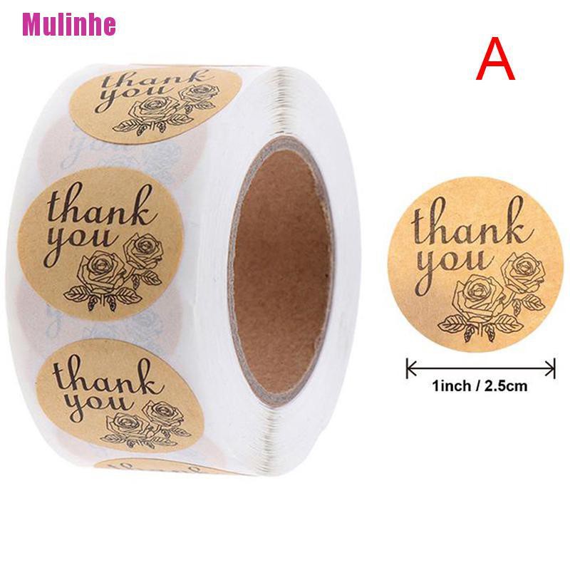 Cuộn 500 Miếng Dán In Chữ Thank You Độc Đáo Trang Trí Gói Quà Tiện Dụng