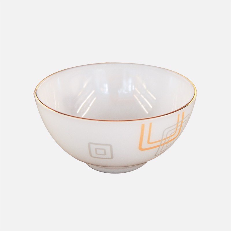Bát cơm đáy nhỏ viền vàng 22K các mẫu hoa văn Thủy Tinh Ngọc USA Homeset cao cấp nhập khẩu chính hãng