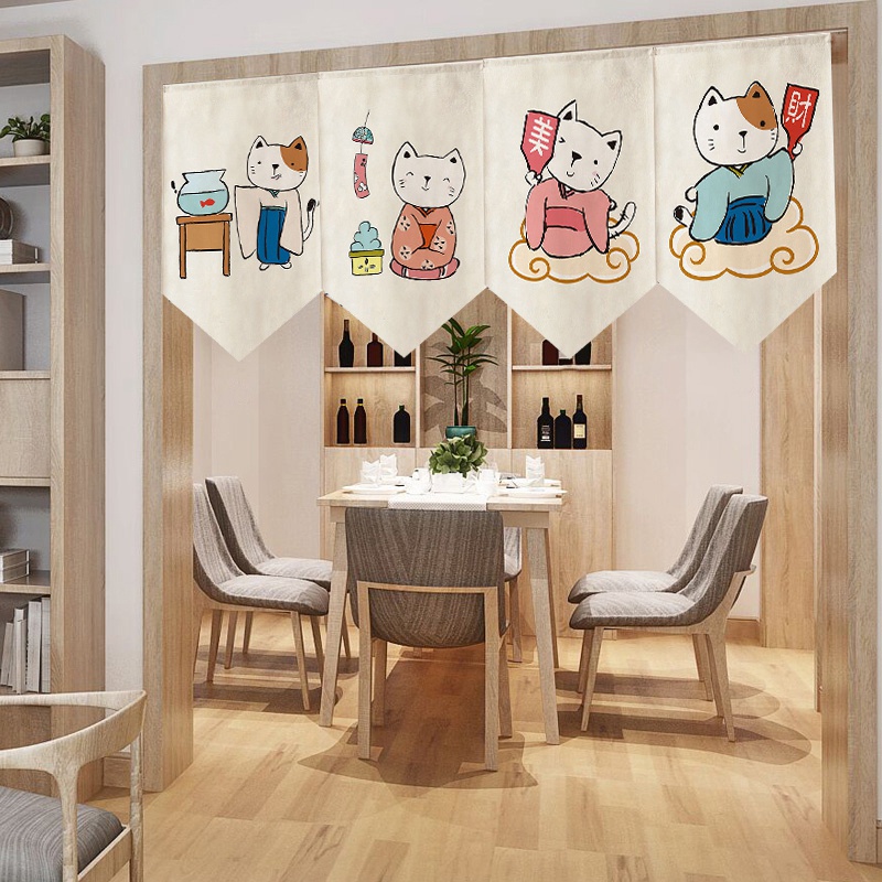 Rèm Cửa Ngắn Trang Trí Nhà Hàng Nhà Hàng Kiểu Nhật Bản