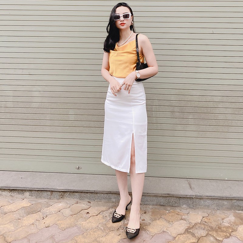 Chân Váy Dài Ulzzang MOLENTO Chân Váy Chữ A Dài Qua Gối Phong Cách Hàn Quốc 2021 - M13 | BigBuy360 - bigbuy360.vn