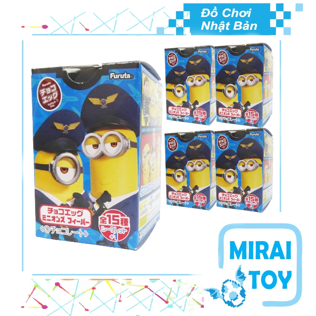 <Có sẵn> Hộp bóc ngẫu nhiên Mô hình trứng Choco Minions cao 3cm Chính hãng Furuta