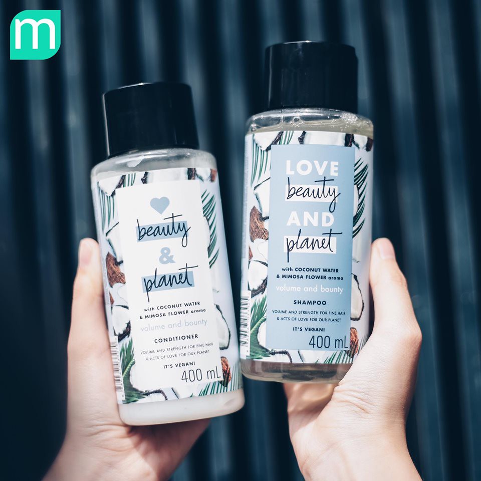 Dầu Gội  dưỡng ẩm và giúp tóc bồng bềnh Love Beauty And Planet Volume and Bounty 400ml  DG216